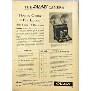 The Kalart Camera "with 2 flash reflector Units Mounted Directly" Print Ad 1949